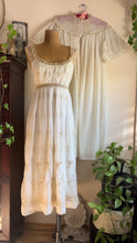 Load image into Gallery viewer, Femina of Paris New York 1950’s Vintage Embroidered Chiffon Peignoir Robe and Nightgown set
