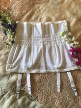 Load image into Gallery viewer, 1980's Vintage Rago Ivory Lace and Power Mesh Girdle with Garters
