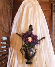 Load image into Gallery viewer, Sweet 1970's vintage white net lace and poplin maxi dress
