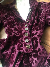 Load image into Gallery viewer, Amazing Antique Victorian Burgundy Devore’ Velvet Jacket Bodice
