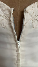 Load image into Gallery viewer, Breathtaking 1950’s Vintage Dove White Chiffon and Antique Rose Lace Bridal Gown Wedding Dress
