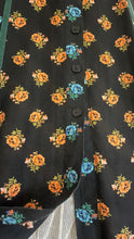 Load image into Gallery viewer, Rare Marigold Print 1970’s vintage black calico Gunne Sax midi dress
