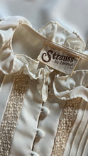 Load image into Gallery viewer, 1970's Vintage Bonnie Strauss Bone White Chiffon Secretary Dress
