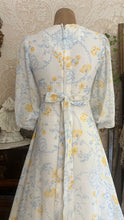 Load image into Gallery viewer, Beautiful 1970’s vintage White Voile Marigold Print Gunne Sax dress
