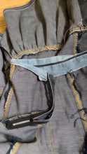 Load image into Gallery viewer, Handmade Vintage Gold Horse Button Down Denim Prairie Skirt
