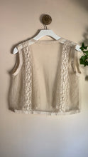 Load image into Gallery viewer, Handmade Vintage Ivory Fishnet and Crochet Vest
