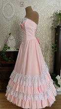Load image into Gallery viewer, 1980’s Vintage Pink Lace and Taffeta Strapless Dream Dress
