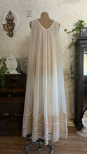 Load image into Gallery viewer, Beautiful 1970&#39;s vintage Ivory Cream Chiffon Nightgown by Intime of California
