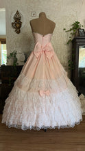 Load image into Gallery viewer, Beautiful 1980’s Vintage Pink Lace and Taffeta Strapless Dream Dress

