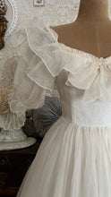 Load image into Gallery viewer, Fairytale 1980’s Vintage Dove White Silk Organza Bridal Gown by Laura Ashley

