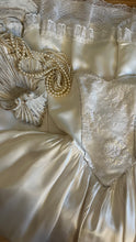 Load image into Gallery viewer, Sweetheart 1980’s Vintage White Satin and White Lace Dream Dress
