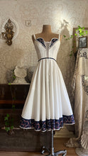 Load image into Gallery viewer, Restored 1970's vintage Perfect White Cotton and Calico Gunne Sax midi sundress

