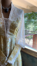 Load image into Gallery viewer, The Love Witch 1970’s Vintage Yellow Floral Voile Gunne Sax Dress
