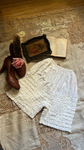 Load image into Gallery viewer, Darling 1970’s vintage white ruffle long leg bloomer panties by Gladmate

