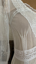 Load image into Gallery viewer, Old Stock 2000’s era Peaches and Cream Embroidered Net Cotton Dress by Nataya
