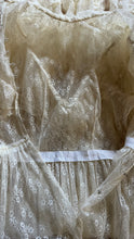 Load image into Gallery viewer, Ethereal Homemade 1970’s Vintage Sheer Ivory Lace Gunne Dress
