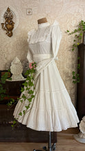 Load image into Gallery viewer, How Sweet! 1970&#39;s Vintage White Pintuck Cotton Mexican bridal dress
