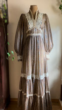 Load image into Gallery viewer, 1970’s Vintage Thorns and Thistles Paisley Print Gunne Sax Dress
