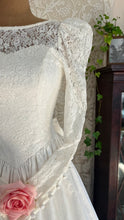 Load image into Gallery viewer, Fairytale 1980’s Vintage White Floral Cotton Bridal Gown by Laura Ashley
