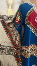Load image into Gallery viewer, Outrageous 1970’s Vintage Angel Sleeve Infinity Knot Dashiki Print Caftan Kaftan Dress
