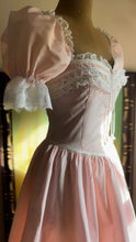 Load image into Gallery viewer, Fairytale 1980’s Vintage Pink Taffeta Puff Sleeve Gunne Sax Dress
