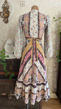 Load image into Gallery viewer, Amazing 1970’s Vintage Fruit and Bird Print Calico Dress
