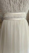 Load image into Gallery viewer, Amazing 1970’s Vintage Ivory Crepe Voile and Lace Gunne Sax Flounced Sundress

