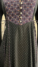 Load image into Gallery viewer, 1970’s Vintage Black Calico Side Tie Gunne Sax Dress
