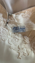 Load image into Gallery viewer, Breathtaking 1950’s Vintage Dove White Chiffon and Antique Rose Lace Bridal Gown Wedding Dress
