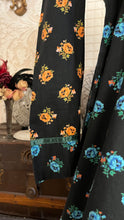 Load image into Gallery viewer, Rare Marigold Print 1970’s vintage black calico Gunne Sax midi dress
