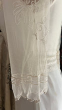 Load image into Gallery viewer, Pretty 2000’s Y2K era Ivory and White Embroidered Net Dress and Slip by Nataya
