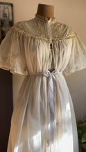 Load image into Gallery viewer, Femina of Paris New York 1950’s Vintage Embroidered Chiffon Peignoir Robe and Nightgown set
