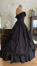 Load image into Gallery viewer, Gothic Fairytale 1980’s Vintage Black Cotton Bridal Gown by Laura Ashley
