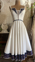 Load image into Gallery viewer, Restored 1970's vintage Perfect White Cotton and Calico Gunne Sax midi sundress
