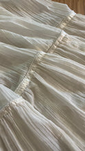 Load image into Gallery viewer, Amazing 1970’s Vintage Ivory Crepe Voile and Lace Gunne Sax Flounced Sundress
