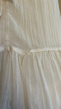 Load image into Gallery viewer, Amazing 1970’s Vintage Ivory Crepe Voile and Lace Gunne Sax Flounced Sundress
