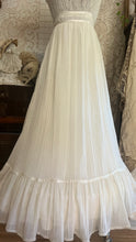 Load image into Gallery viewer, Amazing 1970’s Vintage Ivory Crepe Voile and Lace Gunne Sax Flounced Sundress
