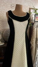 Load image into Gallery viewer, Medieval vibes 1970’s vintage Darkest Green Velveteen Candi Jones Dress
