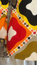 Load image into Gallery viewer, Homemade 1960’s Vintage Psychedelic Geometric Print Bell Sleeve Extreme Mini Dress
