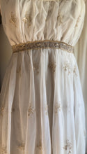 Load image into Gallery viewer, Femina of Paris New York 1950’s Vintage Embroidered Chiffon Peignoir Robe and Nightgown set
