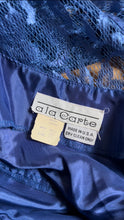 Load image into Gallery viewer, Sale~ 1980’s Vintage Royal Blue Lace Dress by A La Carte
