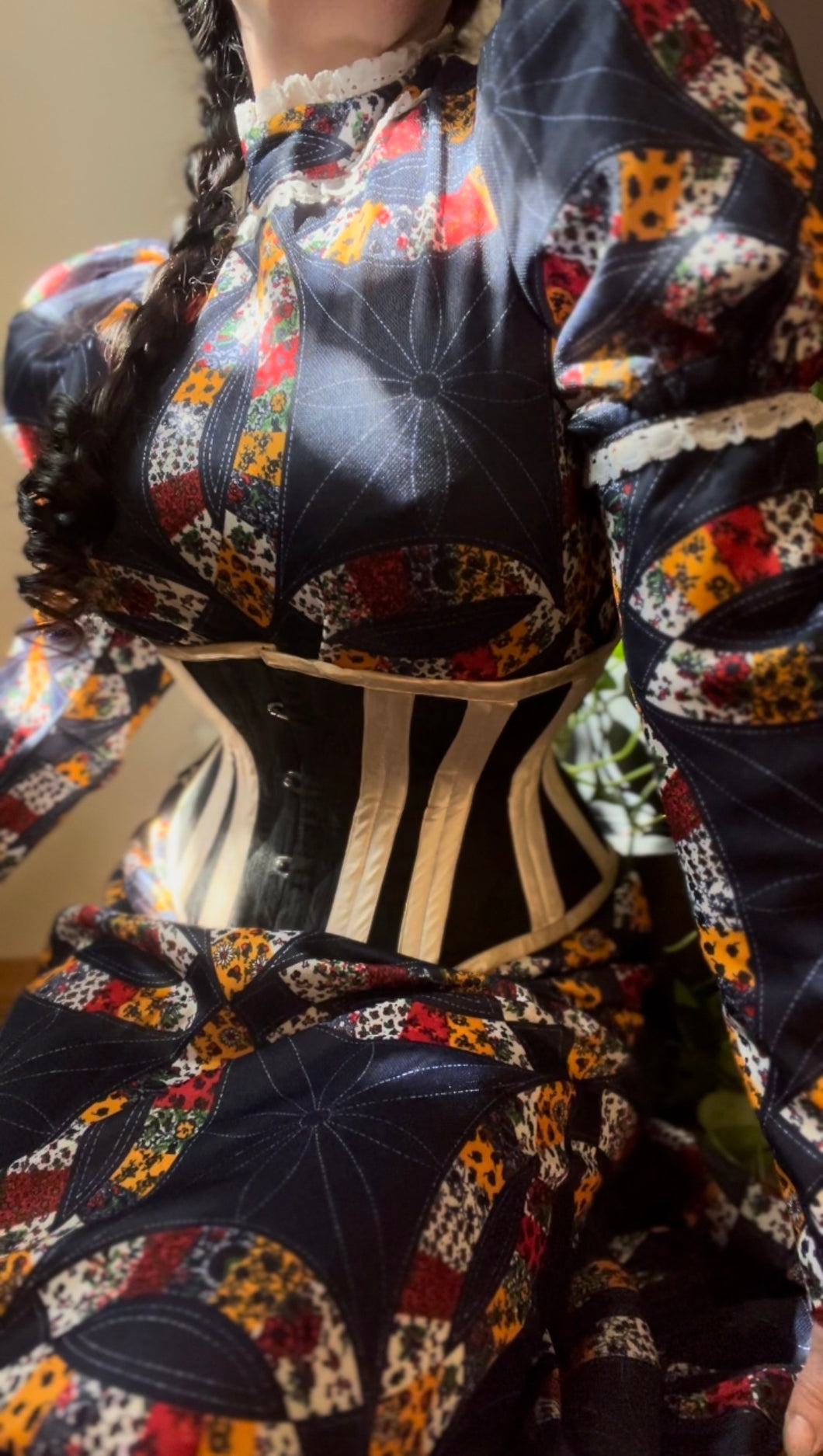 Amazing 1970’s Vintage Geometric Patchwork print Maxi Dress