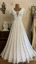 Load image into Gallery viewer, 1970’s vintage blue floral print Gunne sax maxi dress
