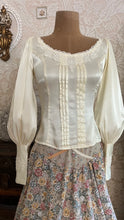Load image into Gallery viewer, 1970’s vintage Butter Cream Satin Gunne Sax Button Back Blouse

