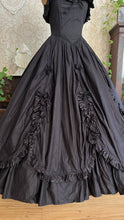 Load image into Gallery viewer, Gothic Fairytale 1980’s Vintage Black Cotton Bridal Gown by Laura Ashley
