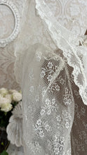 Load image into Gallery viewer, Ethereal Homemade 1970’s Vintage Sheer Ivory Lace Gunne Dress
