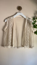Load image into Gallery viewer, Handmade Vintage cream Fishnet and Crochet Vest
