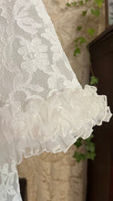 Load image into Gallery viewer, Pretty 1950’s 1960s White Alencon Lace Peignoir Robe

