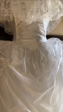 Load image into Gallery viewer, Baroque Fairytale 1980’s Vintage White Organza Jessica McClintock Bridal Gunne Sax Wedding Gown

