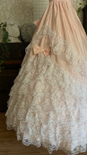 Load image into Gallery viewer, Beautiful 1980’s Vintage Pink Lace and Taffeta Strapless Dream Dress
